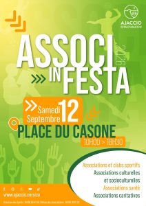 « ASSOCI IN FESTA » – Fête du Sport et des Associations, qui se tiendra pour cette édition 2026 le samedi 12 septembre, de 10h00 à 18h30, au Théâtre de Verdure du Casone.